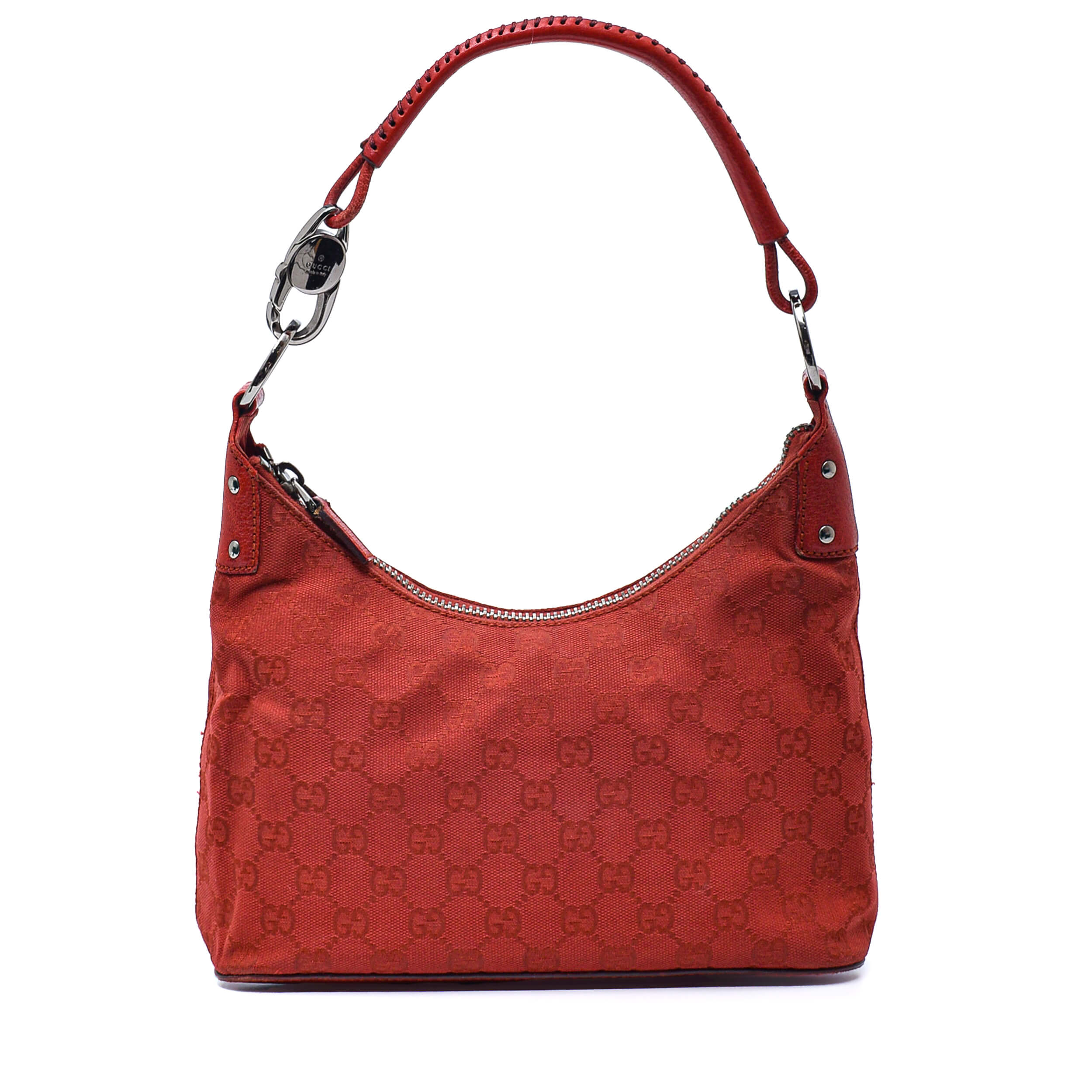 Gucci - Red GG Supreme Canvas Small Hobo Bag
